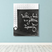 Toile Ecriture d'un manifeste d'auteur de livre noir et  (Insitu (Plancher de Bois))