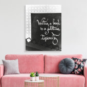 Toile Ecriture d'un manifeste d'auteur de livre noir et  (Insitu(Salon))