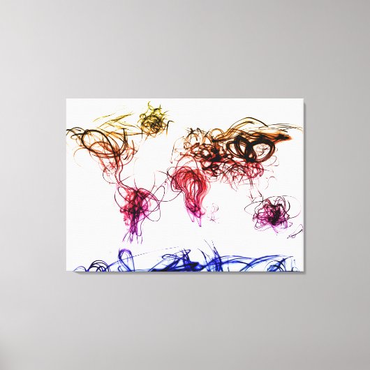 Toile Écriture Lumière Carte Mondiale (Recto)