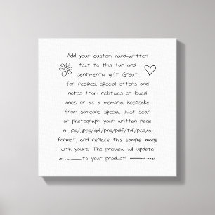 Toile Écriture manuscrite