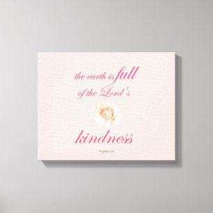 Toile Écriture, Psaume 33, Rose Blanche de totale bonté