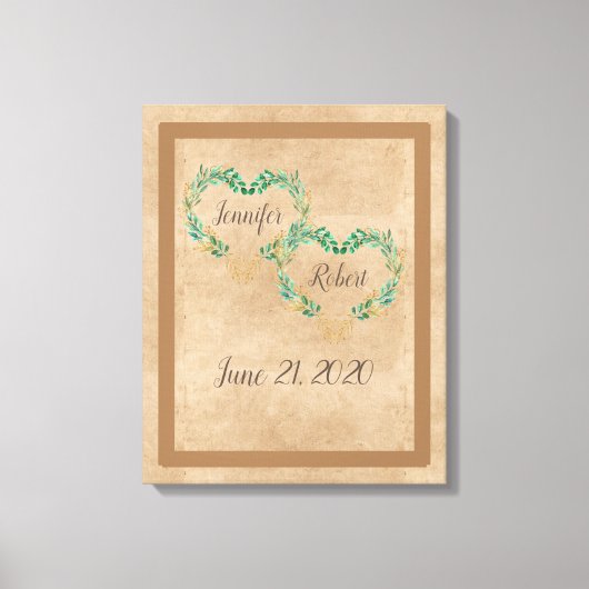 Toile Écriture Romantique Rustique Mariage (Recto)
