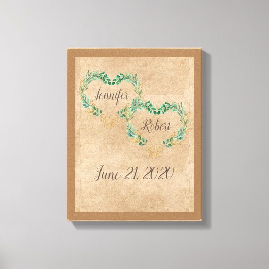 Toile Écriture Romantique Rustique Mariage (Recto)