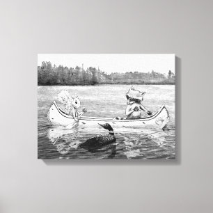 Toile Écureuil de raton laveur de dingue de canoë de l