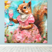 Toile Écureuil en robe rose (Insitu (Plancher de Bois))