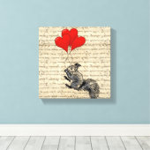Toile Écureuil et ballons cardiaques (Insitu (Plancher de Bois))