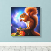 Toile Écureuil ivre avec un cocktail (Insitu (Plancher de Bois))