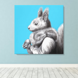 Toile Écureuil rouge avec écureuil gris Écarf de fourrur