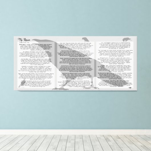 Toile Edgar Allan Poe Le Corbeau Poème Entier (Insitu (Plancher de Bois))