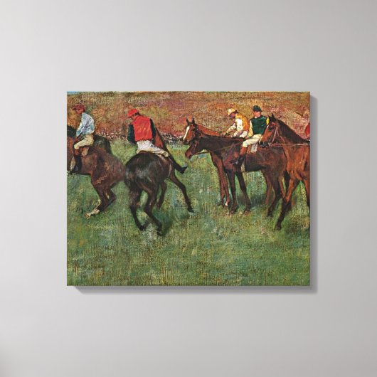 Toile Edgar Degas - course hippique avant le début (Recto)