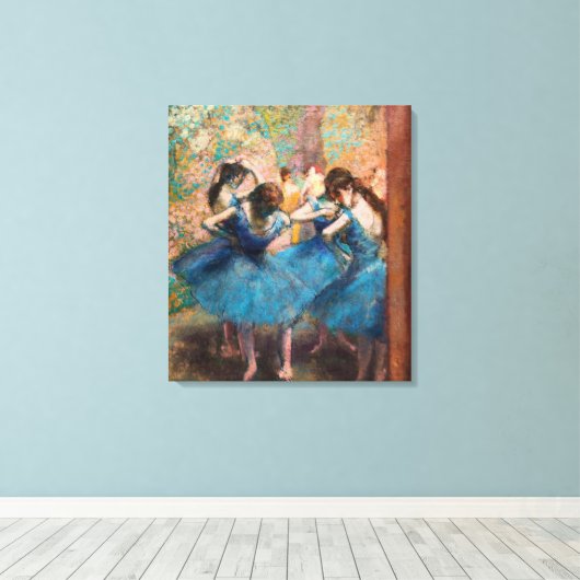 Toile Edgar Degas - Danseurs en bleu (Insitu (Plancher de Bois))