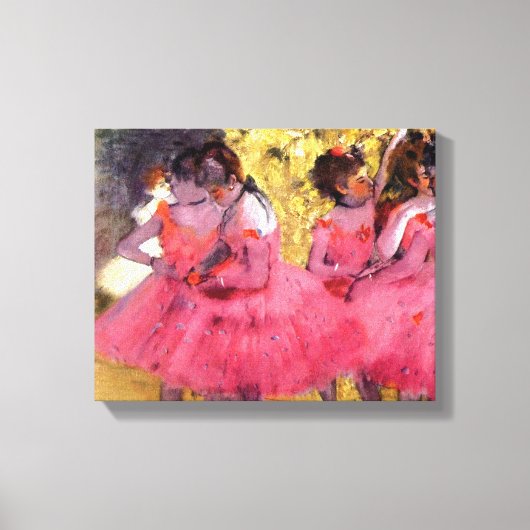 Toile Edgar Degas - Danseurs en rose - Amoureux de danse (Recto)