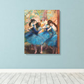 Toile Edgar Degas - Danseuses en bleu (Insitu (Plancher de Bois))