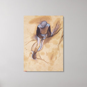 Toile Edgar Degas   Jockey flexed forward standing
