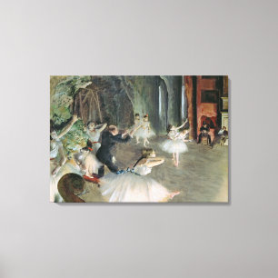 Toile Edgar Degas   La répétition du ballet sur scène