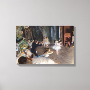 Toile Edgar Degas - La répétition du ballet sur scène