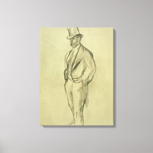 Toile Edgar Degas | Portrait de Ludovic Halevy (Recto)