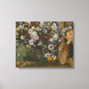 Toile Edgar Degas - Une femme assise à côté d'un vase