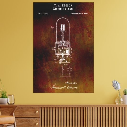 Toile Edison Lightbulb Patent 1880 (Insitu(Salon))