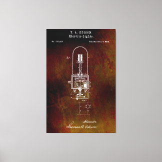 Toile Edison Lightbulb Patent 1880