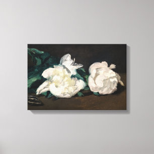 Toile Edouard Manet - Branche de pivoines blanches, séca