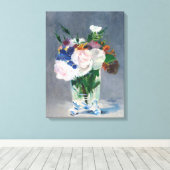Toile Edouard Manet - Fleurs dans un Vase de Cristal (Insitu (Plancher de Bois))