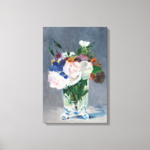 Toile Edouard Manet - Fleurs dans un vase de cristal