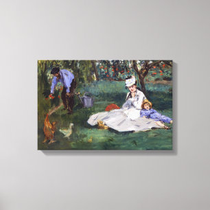 Toile Edouard Manet - La famille Monet dans leur jardin