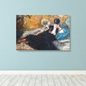 Toile Edouard Manet - Lady avec fans (Insitu (Plancher de Bois))