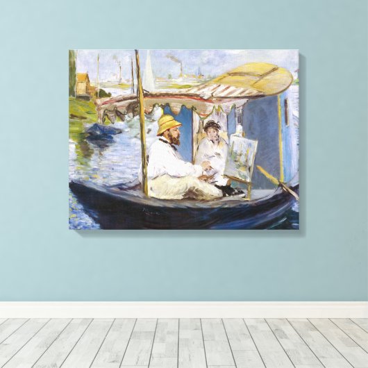 Toile Edouard Manet - Monet dans son Studio Boat (Insitu (Plancher de Bois))