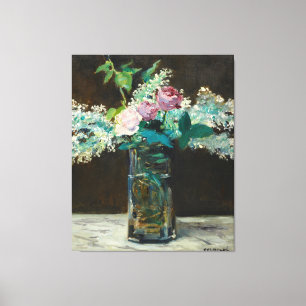 Toile Edouard Manet Vase de Lilacs blancs et Rose