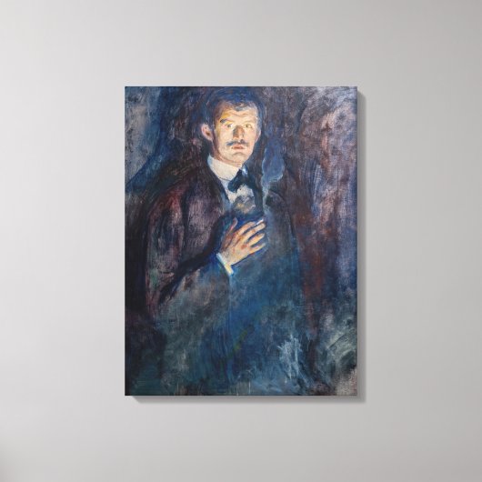 Toile Edvard Munch - Autoportrait avec cigarette (Recto)