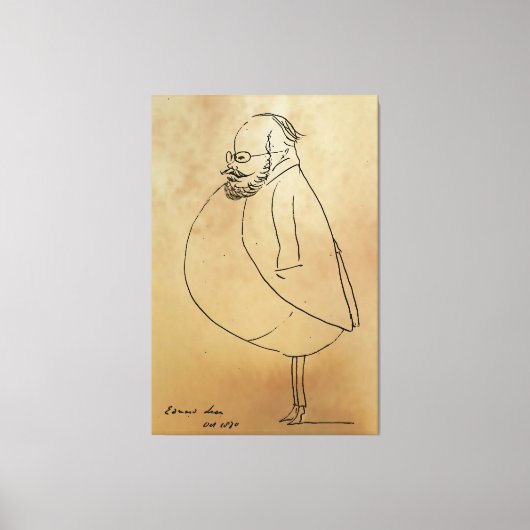 Toile Edward Lear, Autocaricature (Recto)