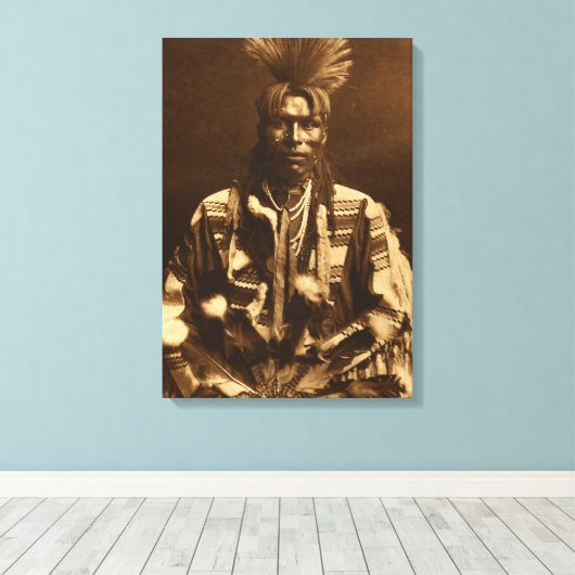 Toile Edward S Curtis A Piegan Dandy (Insitu (Plancher de Bois))