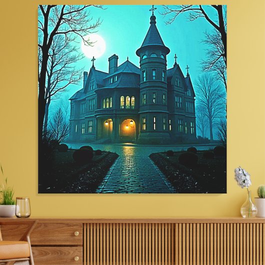 Toile Eerie Victorian Mansion Lune (Insitu(Salon))