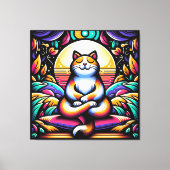 Toile Effet de verre coloré Chat en méditation (Recto)