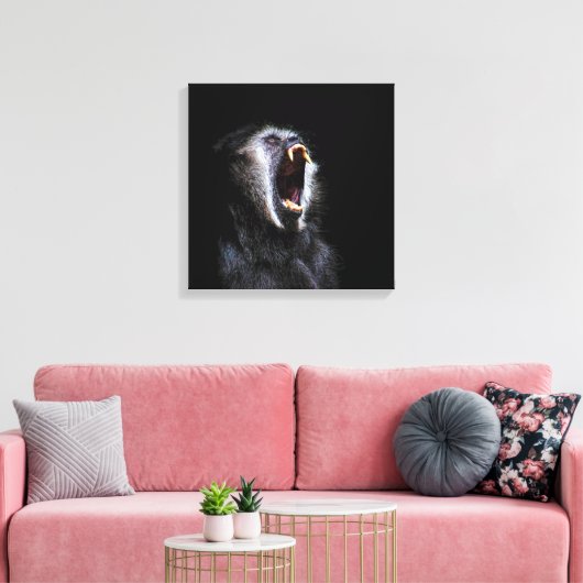 Toile Effrayant Singe Noir Dents Fangés Vicieux (Insitu(Salon))