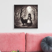 Toile Éffrayante fille avec chèvre noir Phillip Haunted  (Insitu(Salon))