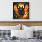 Toile Éffrayante mignonne chauve-souris d'Halloween cach (Insitu(Chambre))