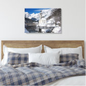 Toile Eglise dans la neige avec les Alpes (Insitu(Chambre))