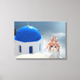 Toile Église de Santorini pendant l'après-midi Sun