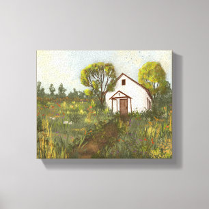 Toile Église Fleur sauvage du paysage Meadow California