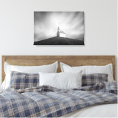 Toile Eglise sur une colline en noir et blanc (Insitu(Chambre))