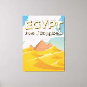 Toile Egypte - Accueil des Pyramides affiche de voyage