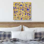 Toile Egyptian hieroglyphic Lapis Lazuli and Gold (Insitu(Chambre))