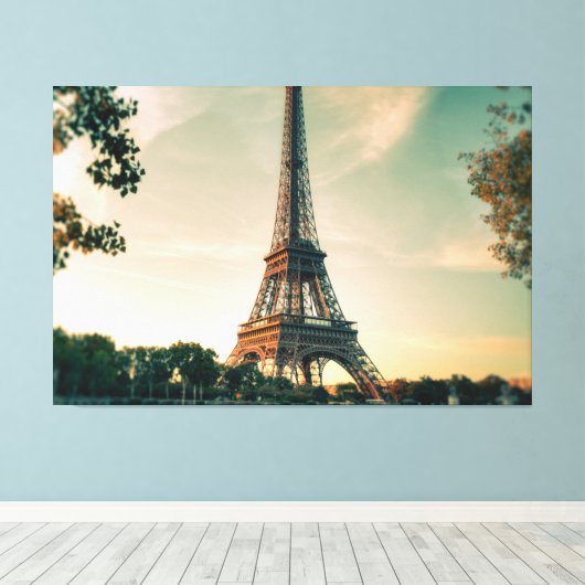 Toile Eiffel tour lancer oreiller (Insitu (Plancher de Bois))