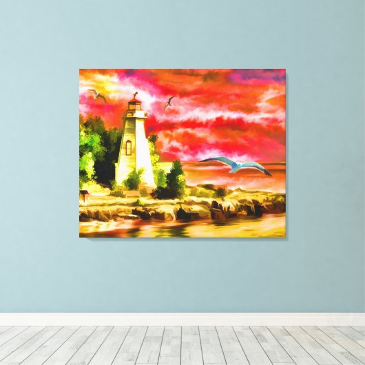 Toile El faro y las gaviotas (Insitu (Plancher de Bois))