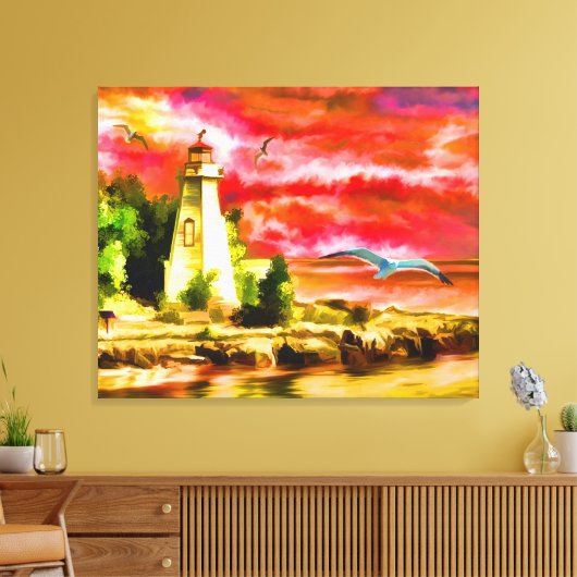 Toile El faro y las gaviotas (Insitu(Salon))