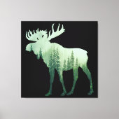 Toile Élan Cerf Et Forêt Nature (Recto)