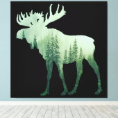 Toile Élan Cerf Et Forêt Nature (Insitu (Plancher de Bois))
